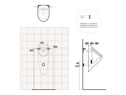 Kerasan Aquatech 373501 pisoár 21 x 53,5 x 30 cm