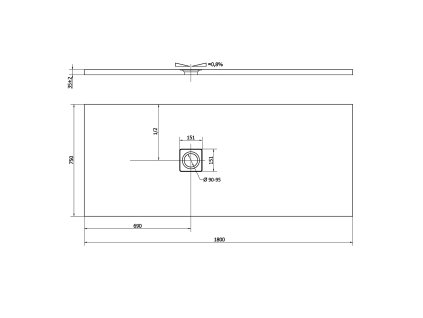 Polysan FLEXIA 180 x 75 x 3,5 cm 71532 sprchová vanička s možností úpravy rozměru