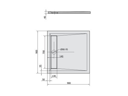Polysan ARENA 90 x 90 cm 71601 sprchová vanička litý mramor