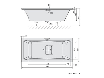 Polysan Marlene 190 x 90 cm vana obdélníková akrylátová 71607