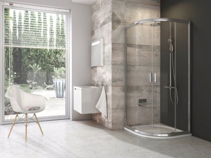 Ravak BLCP4 - 80 x 80 x 190 cm sprchový kout čtvrtkruhový Transparent + Satin
