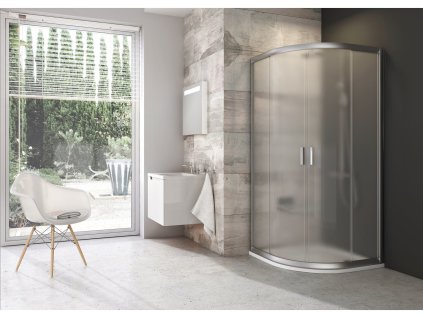 Ravak BLCP4 - 80 x 80 x 190 cm sprchový kout čtvrtkruhový Grape + Satin