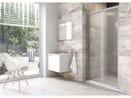 Ravak Blix BLDP2 - 100 x 190 cm sprchové dveře posuvné Satin + Grape 0PVA0U00ZG