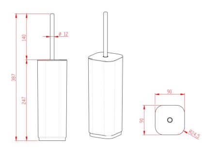Aqualine Seventy 633422 WC štětka bílá