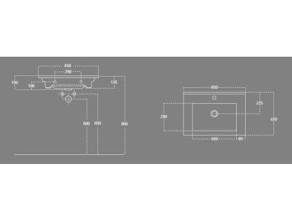 Aqualine Zuno 9065 umyvadlo nábytkové 65 x 45 cm