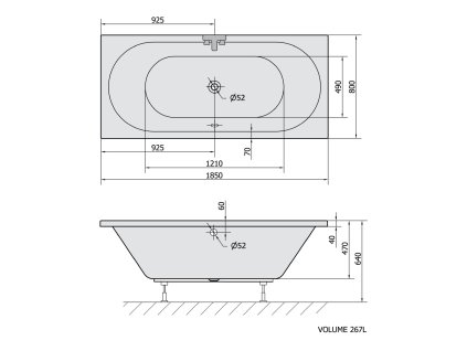 Polysan Viva B 185 x 80 cm vana obdélníková akrylátová 71968