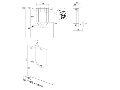 Kerasan Waldorf 413001 pisoár 44 x 69 x 37 cm