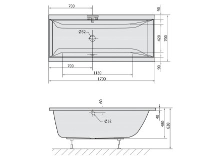 Polysan CLEO 170 x 70 cm 74611 vana