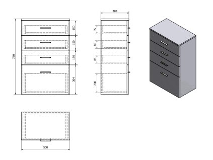 Aqualine ZOJA / KERAMIA FRESH 50308 spodní skříňka 78 cm bílá