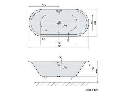 Polysan Viva O 185 x 80 cm vana oválná akrylátová 72179