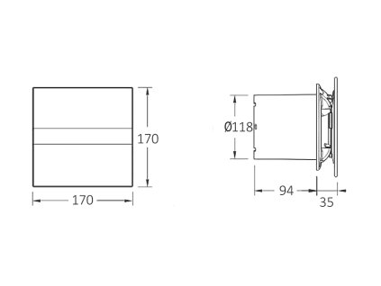 Cata E-120 GTH 00901200 koupelnový ventilátor axiální s automatem bílá