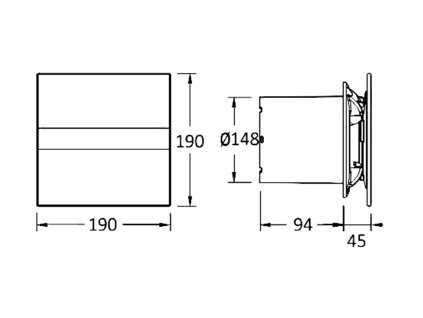 Cata E-150 GTH 00902200 koupelnový ventilátor axiální s automatem bílá