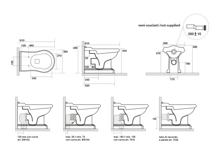 Sapho Retro 101601 WC mísa spodní/zadní odpad