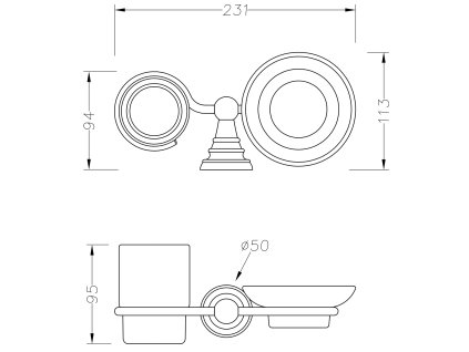 Sapho Diamond 1317-04 mýdlenka + sklenka chrom