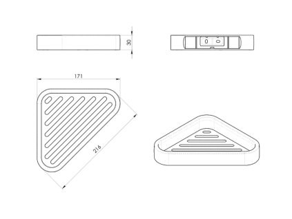 Sapho Smart 3283 rohová police 17 x 3 x 17 cm chrom