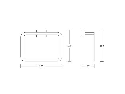 Aqualine Apollo 1416-06 držák ručníků chrom