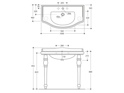 Sapho Retro 105001 umyvadlo 100 x 54,5 cm