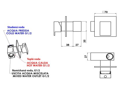 Sapho Latus 1102-40 sprchová podomítková baterie páková 1 výstup