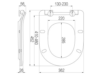 Sapho Edita 1703-458 sedátko SLIM Soft close bílé