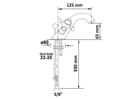 Sapho Antea 3175 umyvadlová baterie stojánková kohoutková zlatá
