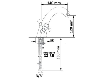 Sapho Antea 3275 umyvadlová baterie stojánková kohoutková zlatá