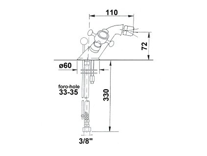 Sapho Antea 3185 bidetová baterie stojánková kohoutková zlatá