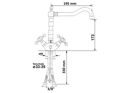 Sapho Antea 3375 umyvadlová baterie stojánková kohoutková zlatá