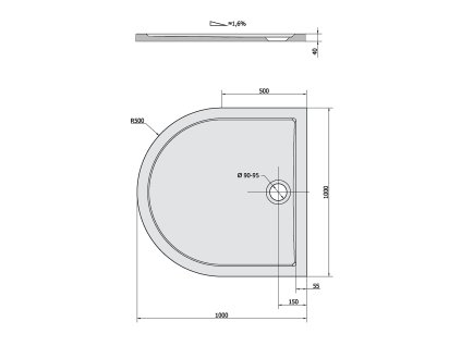 Polysan ISA 100 x 100 cm 72888 sprchová vanička litý mramor