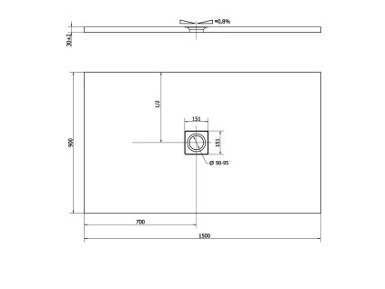 Polysan FLEXIA 150 x 90 x 3 cm 72898 sprchová vanička s možností úpravy rozměru