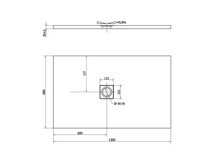 Polysan FLEXIA 130 x 80 x 3 cm 72899 sprchová vanička s možností úpravy rozměru