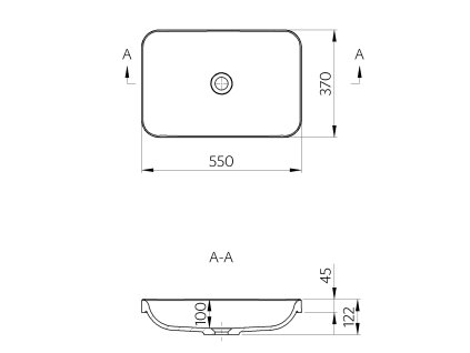 Sapho Astoria 55033 umyvadlo 55 x 37 cm