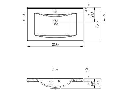Sapho Luciola 50081 umyvadlo 80 x 48 cm
