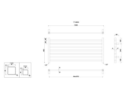 Sapho METRO koupelnový radiátor 1000 x 450 mm chrom 0411-10