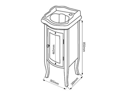 Sapho Retro 1640 umyvadlová skříňka 36,5 x 85 cm buk