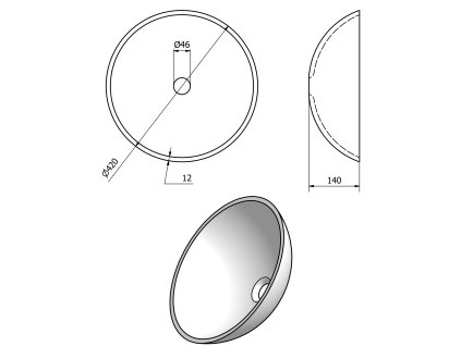 Sapho Ripple 2501-18 umyvadlo O 42 čiré
