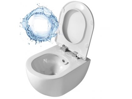 Creavit FREE Rim-Off závěsné wc + BIDET 2v1 bílá FE322 včetně soft-close sedátka KC4080 ZDARMA