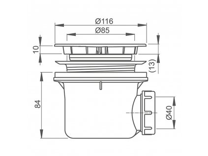 Roth Sifon vaničkový O 90 kov lux 8100021