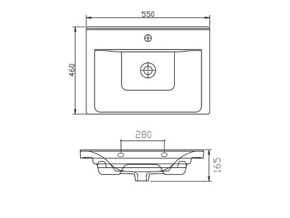 Aqualine SAVA 55 x 46 x 16,5 cm 2055 umyvadlo nábytkové