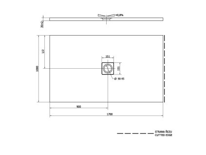 Polysan FLEXIA 170 x 100 x 3,5 cm 72918 sprchová vanička s možností úpravy rozměru
