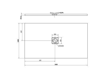 Polysan FLEXIA 180 x 100 x 3,5 cm 72917 sprchová vanička s možností úpravy rozměru