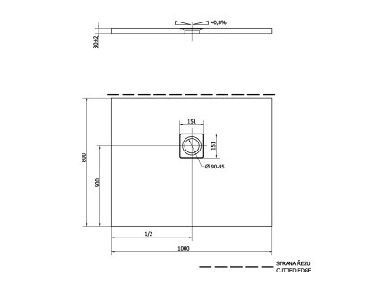 Polysan FLEXIA 100 x 80 x 3 cm 72926 sprchová vanička s možností úpravy rozměru