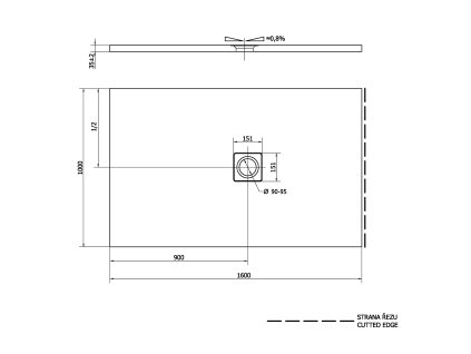 Polysan FLEXIA 160 x 100 x 3,5 cm 72920 sprchová vanička s možností úpravy rozměru