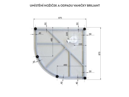 Arttec Briliant Termo PAN04357 model 7 88 x 88 cm sprchový box čtvrtkruhový