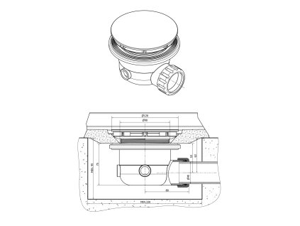 Polysan vaničkový sifon 73181 pro vaničky MIRAI