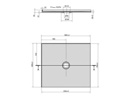 Polysan MIRAI 90 x 80 cm sprchová vanička obdélníková z litého mramoru 73167 levá