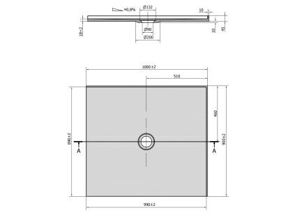 Polysan MIRAI 100 x 90 cm 73172 sprchová vanička z litého mramoru pravá