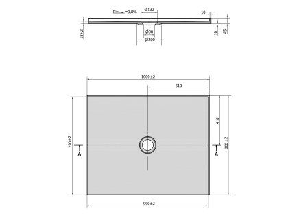 Polysan MIRAI 100 x 80 cm sprchová vanička obdélníková z litého mramoru 73170 pravá