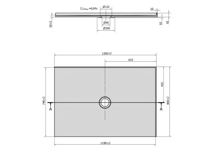 Polysan MIRAI 120 x 80 cm sprchová vanička obdélníková z litého mramoru 73178 pravá