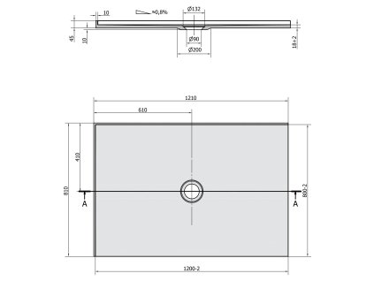 Polysan MIRAI 120 x 80 cm sprchová vanička obdélníková z litého mramoru 73177 levá