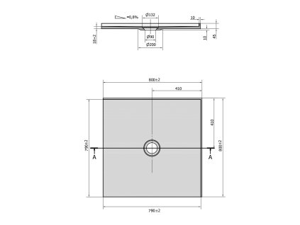 Polysan MIRAI 80 x 80 cm 73182 sprchová vanička litý mramor